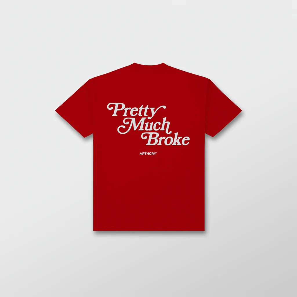 Pretty Much Broke® Puff Print Tee - Red - Image 3