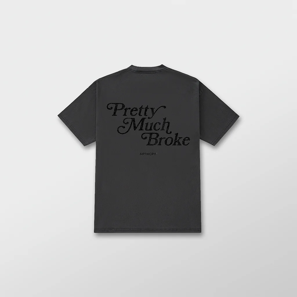 Pretty Much Broke® Puff Print Tee - Vintage Black - Image 3